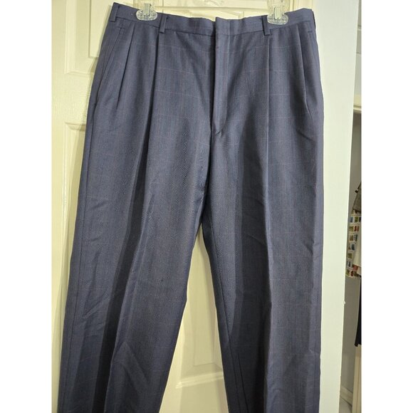 Hart Schaffner & Marx Mens Gray Plaid Suit 2-Piece Jacket & Pants Size 44L Pants - Picture 6 of 12